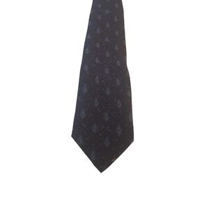 Geoffrey Beene Men's Necktie Black With Blue 100% Silk‎ Made In Italy